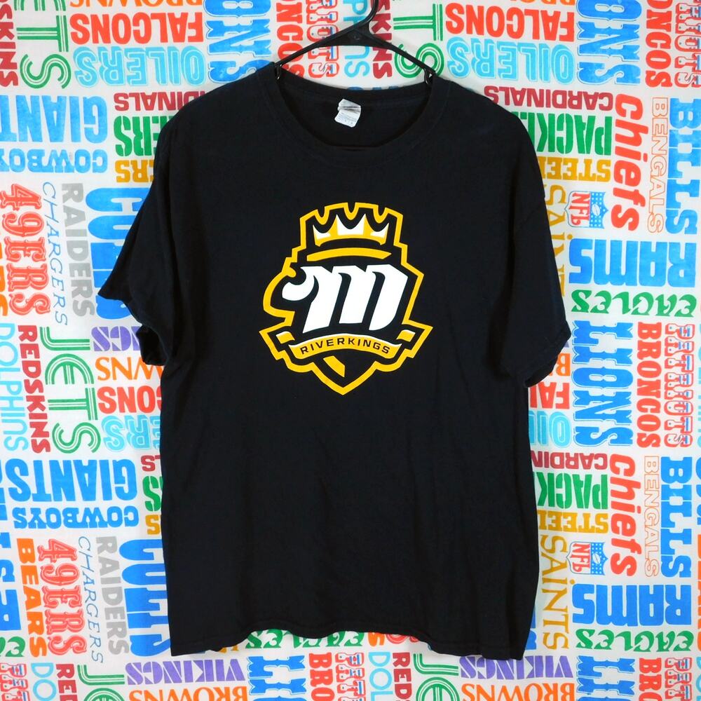 Mississippi Riverkings T Shirt Size L Black Yellow Defunct SPHL Team